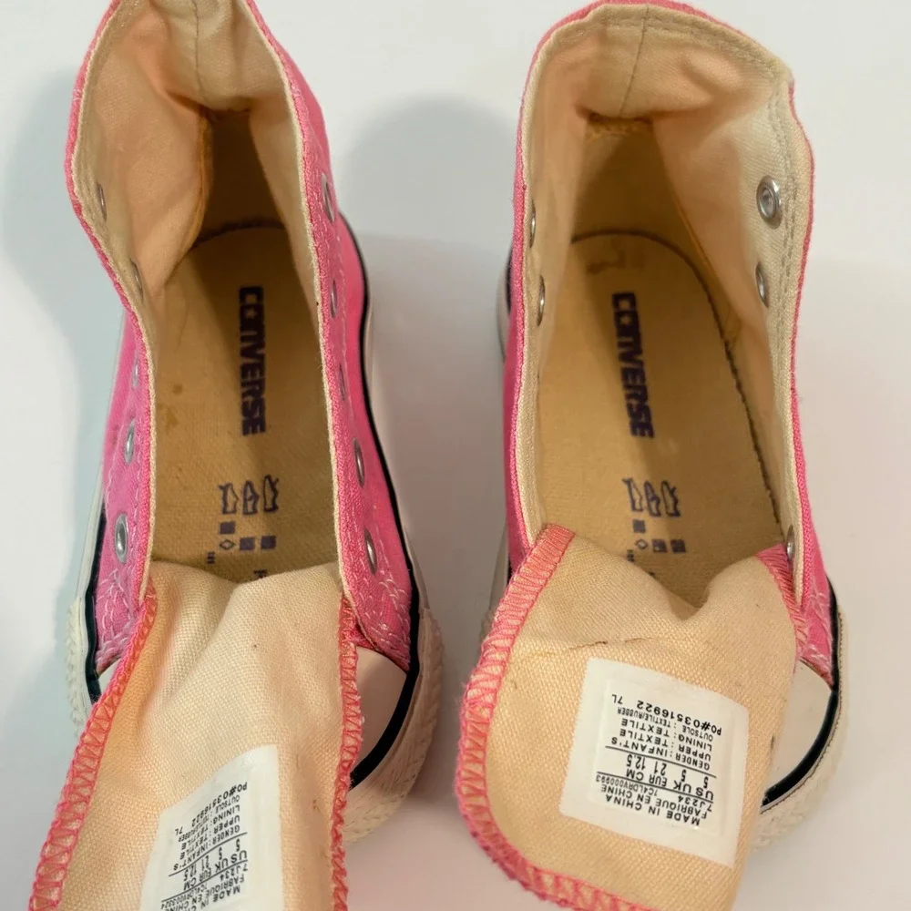 Converse Sneakers Pink High Top Toddler Baby Size 5 Pink‎ Pre-owned No Laces